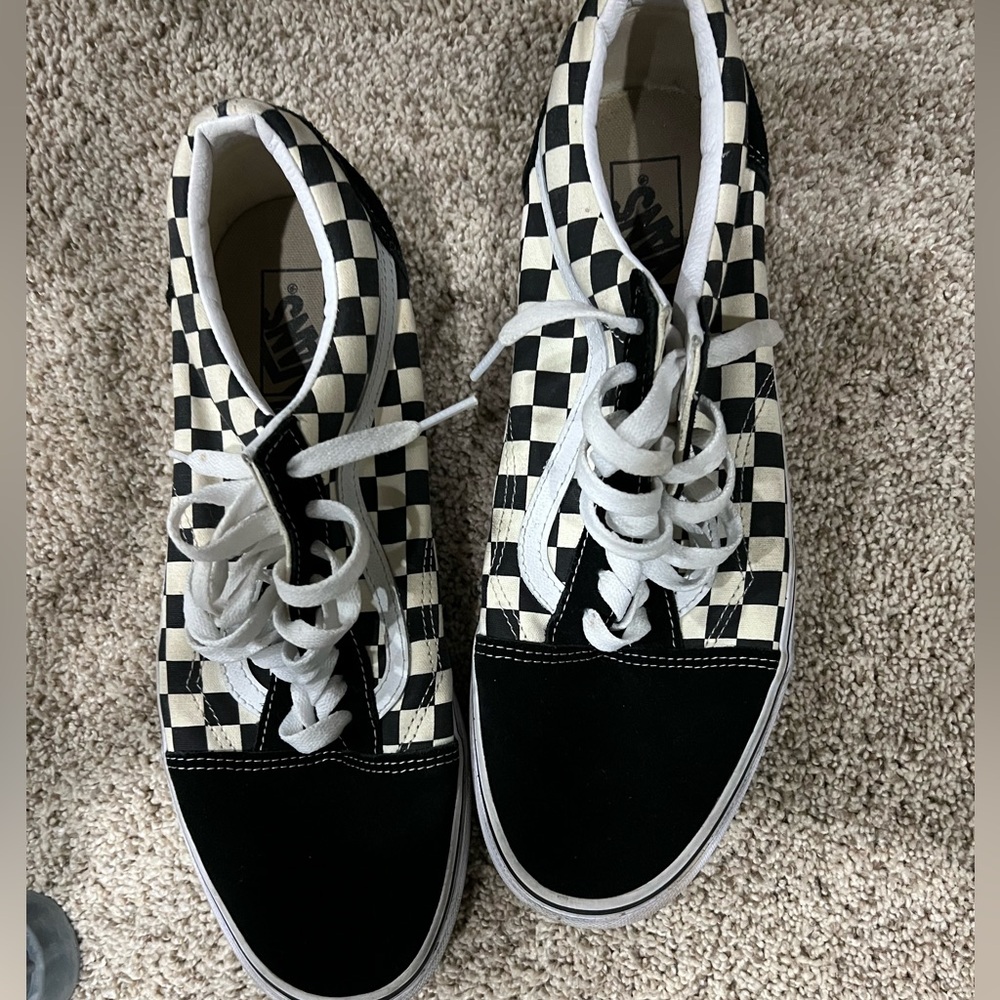 Lightly worn checkered vans